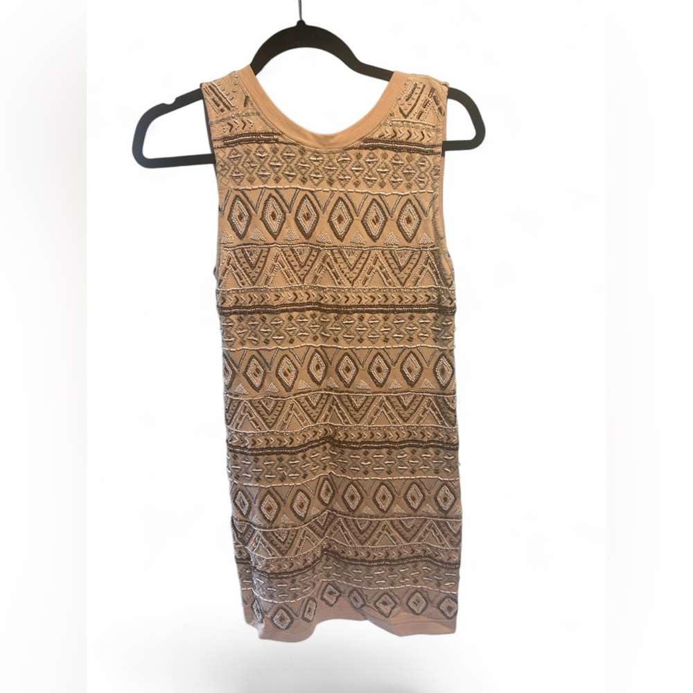 Free People Beaded Mini Scoop Back Party Dress size XS Bohemian glam feminine